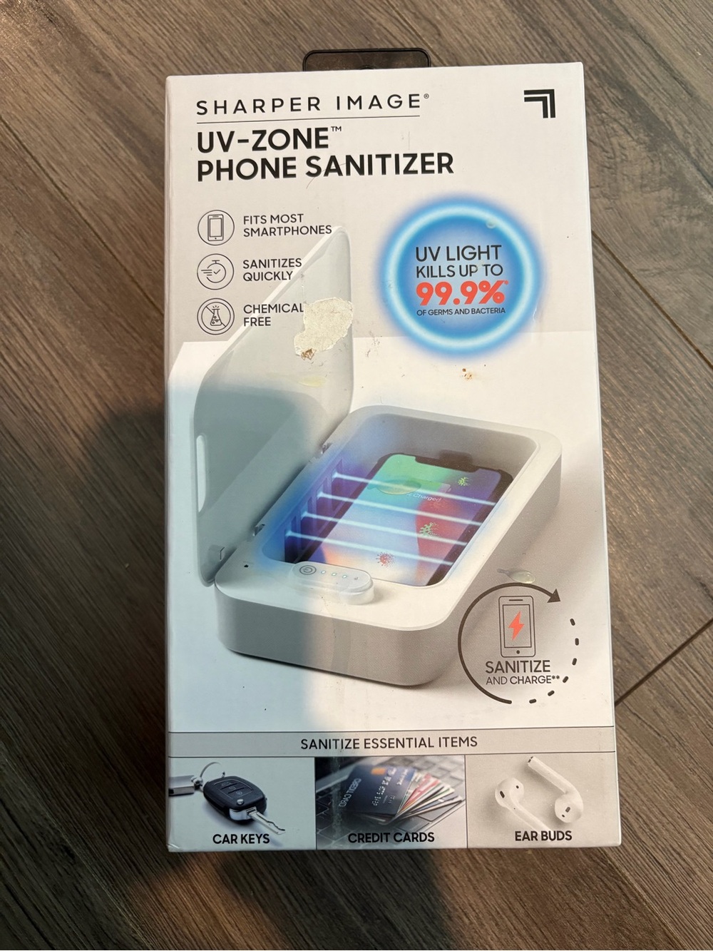 Sharper Image UV-ZONE White Phone Sanitizer